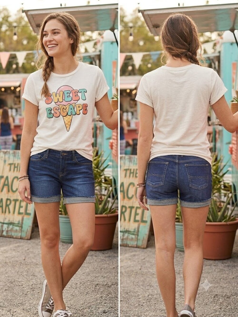 Lucky Brand dark wash denim shorts, Size 12 (31)